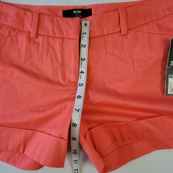 Mossimo Orange Coral Shorts NEW Stretch Flat Front Walking Chinos Women's Size 2 - Picture 8 of 9